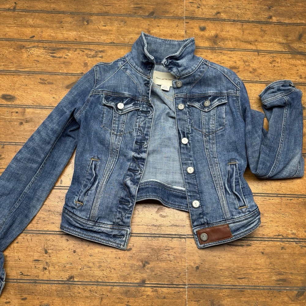 Anthropologie Washed Blue Denim Jacket - Cropped